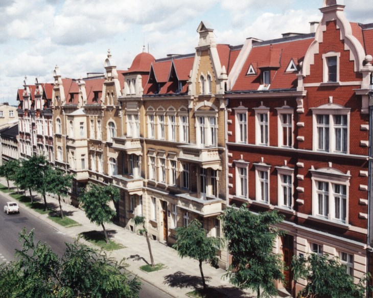 Pierwsze budynki z 1900 r. przy ul. Sobieskiego w Tczewie